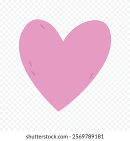 Doodle hand drawn heart drawing on white background