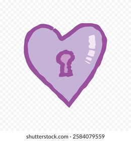 Doodle hand drawn heart drawing on white background