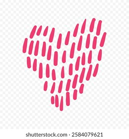 Doodle hand drawn heart drawing on white background