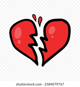 Doodle hand drawn heart drawing on white background