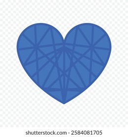 Doodle hand drawn heart drawing on white background
