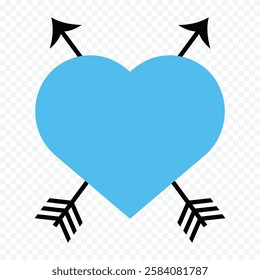 Doodle hand drawn heart drawing on white background