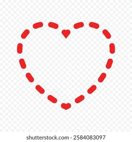 Doodle hand drawn heart drawing on white background