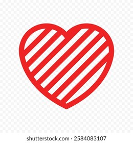 Doodle hand drawn heart drawing on white background