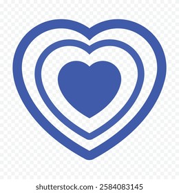 Doodle hand drawn heart drawing on white background