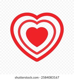 Doodle hand drawn heart drawing on white background