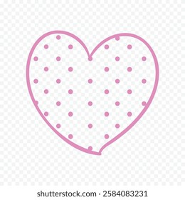 Doodle hand drawn heart drawing on white background