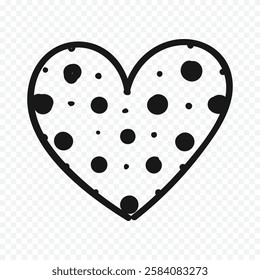Doodle hand drawn heart drawing on white background