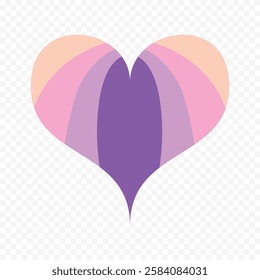 Doodle hand drawn heart drawing on white background