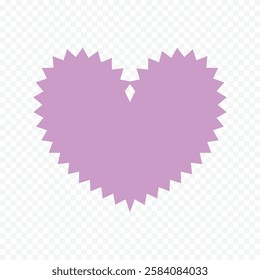Doodle hand drawn heart drawing on white background