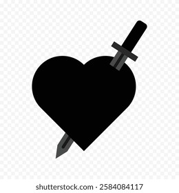 Doodle hand drawn heart drawing on white background
