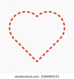 Doodle hand drawn heart drawing on white background