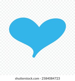 Doodle hand drawn heart drawing on white background