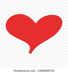 Doodle hand drawn heart drawing on white background