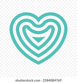 Doodle hand drawn heart drawing on white background