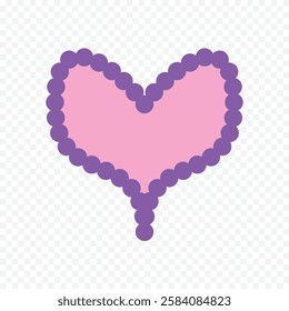 Doodle hand drawn heart drawing on white background