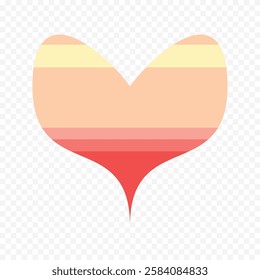 Doodle hand drawn heart drawing on white background