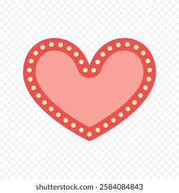 Doodle hand drawn heart drawing on white background