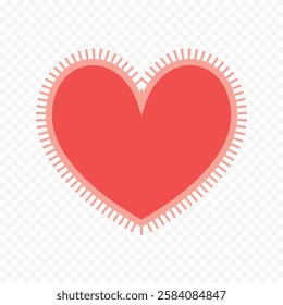 Doodle hand drawn heart drawing on white background