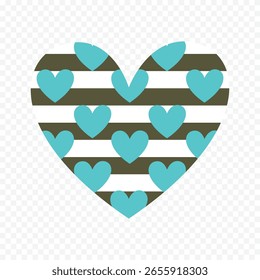 Doodle hand drawn heart drawing on white background