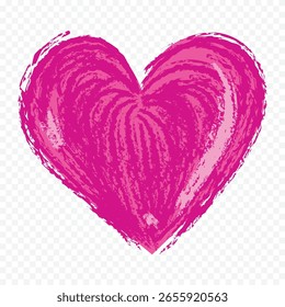 Doodle hand drawn heart drawing on white background