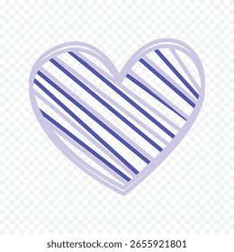 Desenho de coração desenhado à mão de doodle em fundo branco