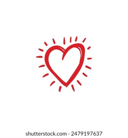 Doodle hand drawn heart drawings icon editable background free image