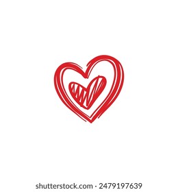 Doodle hand drawn heart drawings icon editable background free image