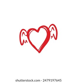 Doodle hand drawn heart drawings icon editable background free image