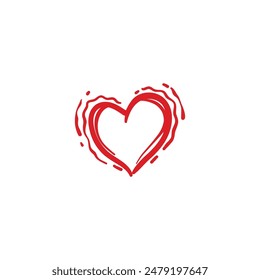 Doodle hand drawn heart drawings icon editable background free image