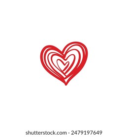 Doodle hand drawn heart drawings icon editable background free image