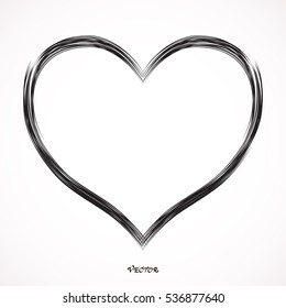 doodle hand drawn heart shaped on white background