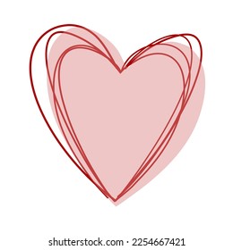 Doodle hand drawn heart vector.