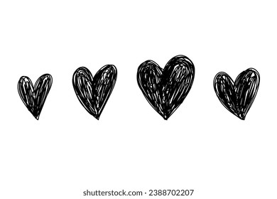 Doodle hand drawn hearts