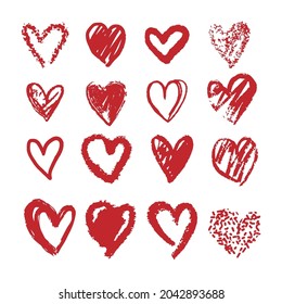 El garabato dibujaba corazones. Ilustración vectorial que ama la colección de días de San Valentín