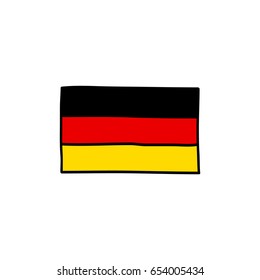 Doodle hand drawn icon. Flag of Germany.