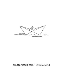 Doodle hand drawn illustration. Paper boat. Sketch collection.