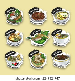 Doodle Hand Drawn Indonesian Food Sticker Collection Pack