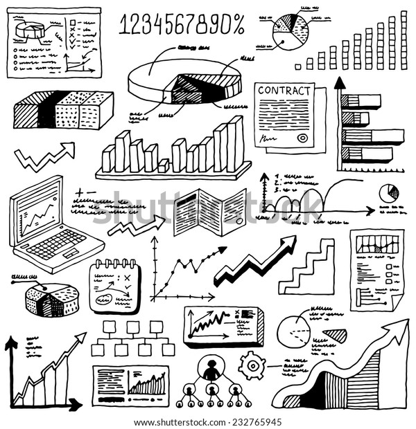 Doodle Hand Drawn Infographic Elements Set Stock Vector (Royalty Free ...