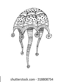 Doodle hand drawn jellyfish in vector