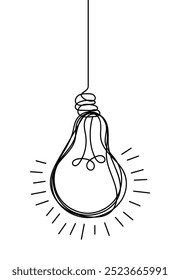 Doodle hand drawn light bulb icon. light bulb icon with concept of idea