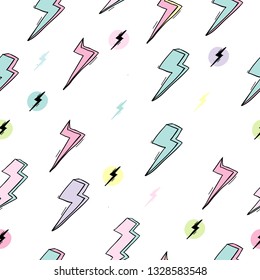 Doodle Hand Drawn Lightning Bolts Vector Stock Vector (Royalty Free