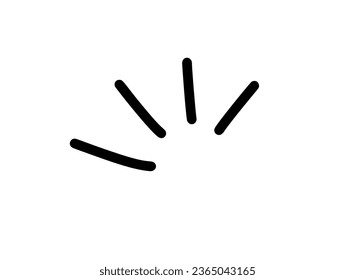 Doodle hand drawn lines element Black Rays. Comic explosion effect. Radiating, radial line. cartoon illustration for concept web design
