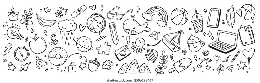 Doodle hand drawn miscellaneous illustrations