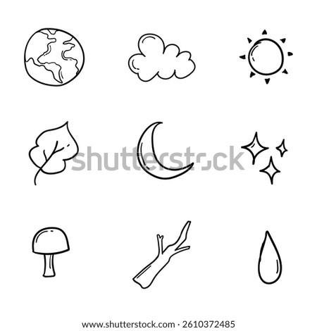 Doodle hand drawn nature miscellaneous illustration design