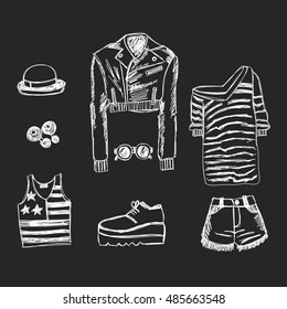 Doodle hand drawn New York fashion Vector images