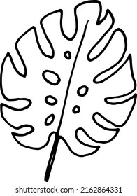 Vector de hoja de hoja de delineación dibujado a mano 