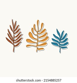 Doodle hand drawn phone wallpaper with abstract leaf illustration. Matisse style simple organic print. Vector illustration