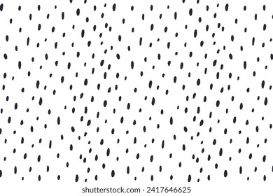 Doodle hand drawn points vector seamless pattern. Black dots texture background. Freehand drawing vector diffused spots. 