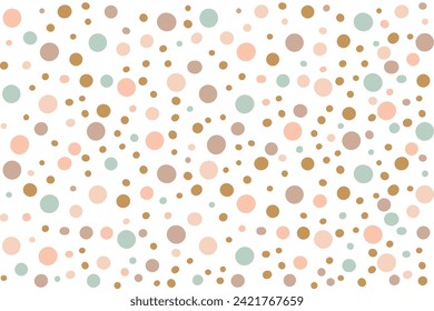 Doodle hand drawn points vector seamless pattern. Blue, rose, beige dots texture background. Freehand drawing vector diffused spots. Wallpaper, paper, fabric, textile